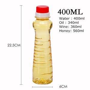 Vente en gros Bouteille transparente en plastique PET en forme de pagode pour eau Huile de palme Huile d'olive Vinaigre Sauce soja Jus de miel 200ml 400ml - Product Image 5