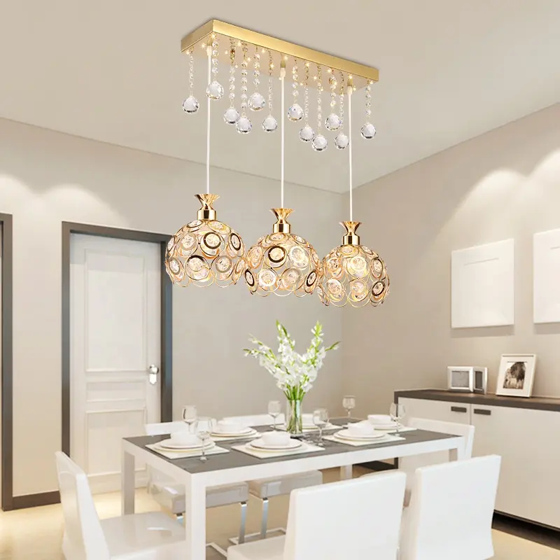 Contemporary Luxury Home Bedroom Led Round Ceiling Crystal Modern Chandeliers Lamp Pendant Lights