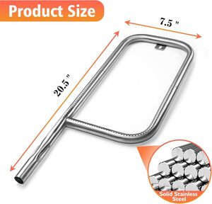 Tube de brûleur de gril en acier inoxydable pour les modèles <span class=keywords><strong>Weber</strong></span> Q200 Q220 Q2000 Q2200 20.5 pouces outils de barbecue de remplacement - Product Image 3