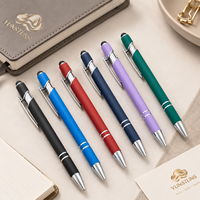 Promotion Stylo tablette métallique pas cher, encre noire, pointe 1,0 mm, stylos à bille rétractables personnalisables DIY à toucher doux pour écran tactile avec logo