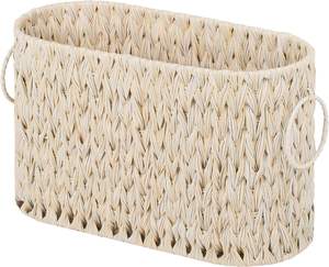 Panier de rangement en rotin synthétique tressé pour papier <span class=keywords><strong>toilette</strong></span> de salle de bain, paniers de rangement pour chambre à coucher avec poignées - Product Image 2