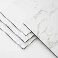 Panneau composite en aluminium (ACP/ACM) blanc marbré avec revêtement PE personnalisé, léger et facile à installer pour la décoration de devantures de magasins