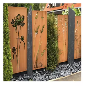 Paneles de Cerca Decorativos de Acero Corten, Estilo Art Deco Moderno, Personalizados, Cortados con Láser, para Jardín Interior, Privacidad Exterior, Separador de Ambientes - Product Image 6