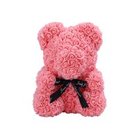 Valentinstag Geschenk 40Cm Rosen Schaum Rot Geschenke Mini Konservierte Valentine Rose Bär Teddybären Künstliche Blumen Mit Box