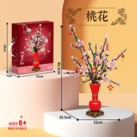 Collection de fleurs en pleine floraison du Nouvel An, briques en plastique compatibles, ornements, bricolage, ensembles de blocs de construction pour enfants, jouets pour enfants
