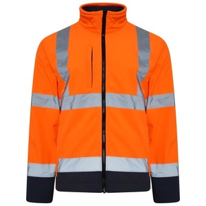 Hot Sale Yellow / Navy Two Tone Thermal High Visibility Waterproof <strong>Hi</strong> <strong>Vis</strong> Reflective Safety <strong>Softshell</strong> <strong>Jacket</strong> - Product Image 2