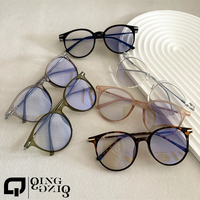 Lunettes photochromiques anti-lumière bleue photochromiques lunettes photochromiques pour homme TR90 Alloy Circle Transparent avec Qingqing Wholesale