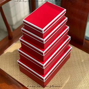 Gedrukte monochrome kartonnen rechthoekige set van 5 bloemen cadeaudoosjes vierkante opbergdoos cadeauverpakking - Product Image 1