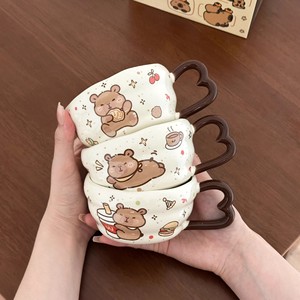 Taza de cerámica con diseño de capibara, con cuchara, diseño de dibujos animados, para niños y adultos, taza de café para el desayuno, idea de regalo. - Product Image 2