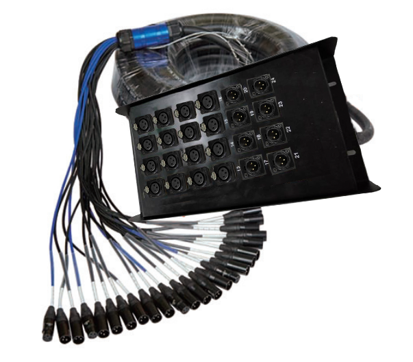 ABCCABLS 24CH Multicore Microphone Audio Snake Cable DMX512 Metal Construction XLR Y Splitter 3-Pin 16 Female 8 Male Stage Box