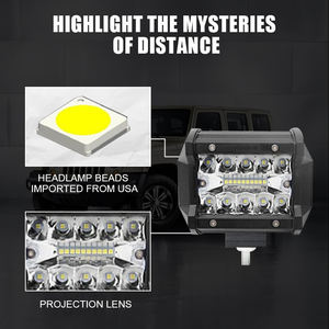 Projecteur et barre lumineuse LED 60W 4 pouces 6000K-6500K 6000 Lumens 12V pour camions/véhicules tout-terrain - Ajustement universel - Product Image 4