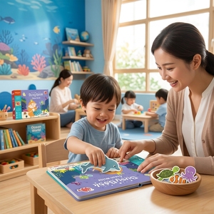 Libro Magnetico Personalizzato Mondo Marino, Gioco di Abbinamento Animali Marini Montessori, Libro Educativo per Bambini OEM - Product Image 4