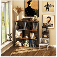 Support d'album en vinyle en bois design cube, boîte de rangement empilable pour disques Star Records, présentoir pour salle de musique à domicile