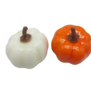12 pezzi di piccole dimensioni rustica raccolto bianco zucche artificiali per Halloween, decorazione del ringraziamento autunnale che abbellisce il raccolto - Product Image 5
