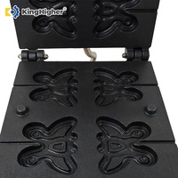 Máquina para Hacer Waffles de Acero Inoxidable de 4 Rebanadas con Forma de Mariposa y Animales, con Termostato Ajustable y Temporizador, Gran Capacidad