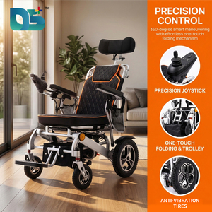 Fauteuil roulant électrique pliable intelligent en aluminium avec télécommande, dossier inclinable et coussin, pour <span class=keywords><strong>personnes</strong></span> handicapées, atteintes de paralysie cérébrale et <span class=keywords><strong>personnes</strong></span> <span class=keywords><strong>âgées</strong></span> - Product Image 2