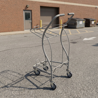 Carrito de Compras con Cesta, Estructura de Acero Resistente, Fácil de Empujar, con Recubrimiento de Zinc Antioxidante, Color Personalizado, para Tiendas Minoristas