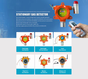 Detector de fugas digital de alta sensibilidad 0-30% VOL O2 CO2 CO VOC EX Analizadores de <span class=keywords><strong>gas</strong></span> fijos montados en la pared - Product Image 2