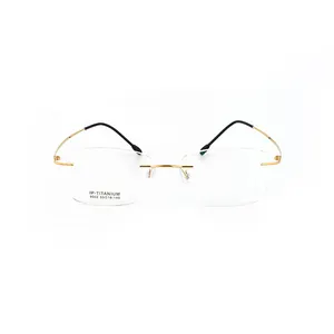 Factory Stock Discount Mode Dünner Rahmen Leichte Titan rahmen Optische Brille Gafas Opticas De Titanio