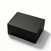 Boîtes pliables en carton ondulé noir recyclables en gros pour l'expédition de cadeaux, emballage personnalisé de parfums avec fermeture magnétique