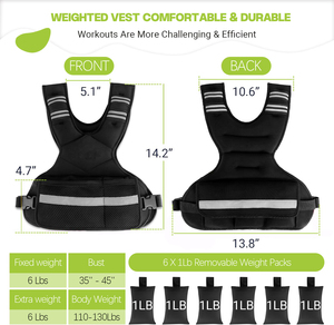 Có thể điều chỉnh Neoprene trọng vest cho phụ nữ 6-12 lbs rucking vest với 6 ironsand trọng lượng Polyester phụ cho tập thể dục tập thể dục - Product Image 3