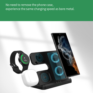 Bộ sạc không dây cho nhiều thiết bị nóng bán phổ 15W sạc không dây <span class=keywords><strong>3</strong></span> trong 1 sạc nhanh sạc không dây đứng - Product Image 4
