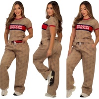 Conjunto de Dos Piezas para Mujer, Estilo Europeo Americano, Pantalones Cortos de Pierna Ancha, Moda Casual, Doble Cara, Verano, 100% Algodón