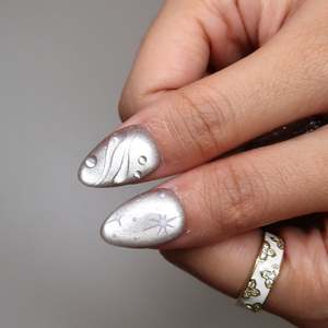 Oferta Especial de Invierno y <span class=keywords><strong>Navidad</strong></span>: <span class=keywords><strong>Uñas</strong></span> Acrílicas de Presión con Diseño 3D de Ojo de Gato Plateado, <span class=keywords><strong>Oso</strong></span>, Copo de Nieve y Estrella, Forma Almendrada, Cortas, 10 Piezas, Venta al por Mayor - Product Image 6