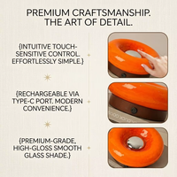 Lampe de table LED créative en forme de donut, en verre, avec interrupteur tactile, rechargeable, pour salon, chevet, bureau, ambiance lumineuse