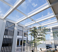 Véranda en alliage d'aluminium à toit courbé, double vitrage, préfabriquée, jardin d'hiver, économie d'énergie, pour patio extérieur, villa, cour
