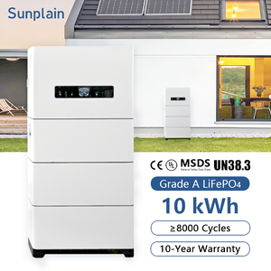 Système de stockage d'énergie tout-en-un 10 kWh 102,4 V hors réseau et connecté au réseau, batterie au lithium solaire empilable, onduleur hybride pour maison avec Wi-Fi - Product Image 1