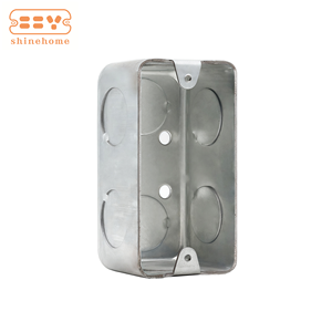 กล่องรวมสายไฟโลหะรูปสี่เหลี่ยมผืนผ้าขนาด <span class=keywords><strong>2x4</strong></span> นิ้ว ความลึก 1-7/8 นิ้ว ทำจากเหล็กชุบสังกะสี พร้อมช่อง KO ขนาด 3/4 นิ้ว สำหรับสวิตช์และเต้ารับติดผนัง - Product Image 1