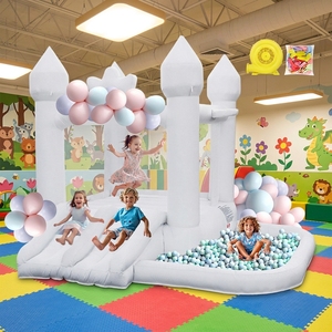 FBSPORT Castillo Inflable de PVC, Set de Juegos Blandos, Mini Castillo Hinchable Blanco, Paneles Blancos para Juegos - Product Image 1