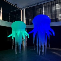 Décoration géante de méduse gonflable suspendue pour événements et fêtes, éclairage LED, animal marin gonflable, ballon méduse gonflable