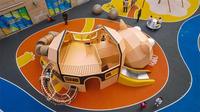 Juegos de Parque Infantil Temáticos de Gatos para Niños, de Grado Comercial, con Tobogán en Espiral y Suelo de Caucho EPDM
