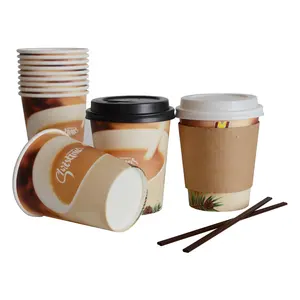 קפה נייר עם עיצוב מותאם אישית עבור סיטונאי שתייה חמה כוס נייר חד פעמית pe אחת לוגו מודפס עבור קפה/תה/מים