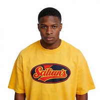 T-shirt unisexe ample en coton 100% personnalisé, avec motifs imprimés en couleurs personnalisées, tissu de style toile 200g