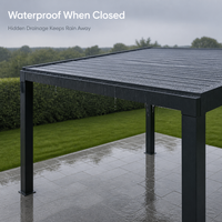 Pergola bioclimatique motorisée en aluminium à lames orientables, imperméable, pour jardin, patio et cour arrière