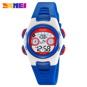 Skmei Digital Kids Watch 50M Waterproof Electronic Alarm Clock For Children Student Sport Watch With <b>Light</b> Blue Red White - Product Image 2