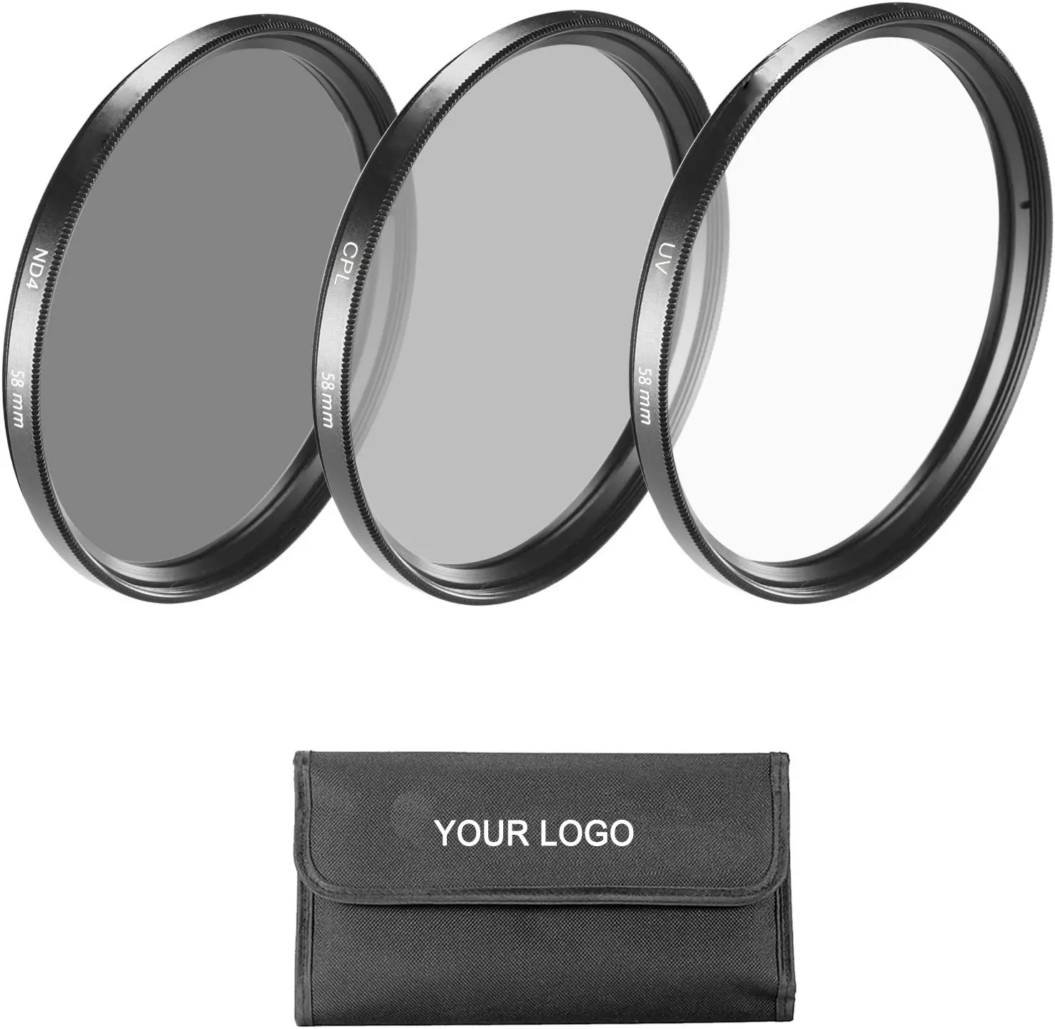 58MM Objektiv Filter Kit(UV + CPL + ND4) mit Beutel für CANON Rebel, EOS(70D,700D,650D,600D,550D,500D,1100D,100D) Kameras: 18-55mm EF-S I