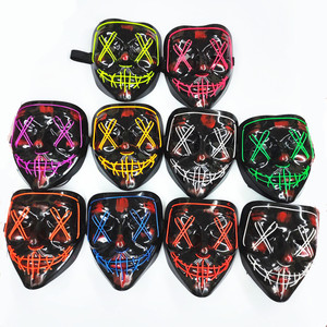 Máscara <span class=keywords><strong>de</strong></span> neón LED para Halloween, disfraz <span class=keywords><strong>de</strong></span> purga, máscara <span class=keywords><strong>de</strong></span> terror <span class=keywords><strong>de</strong></span> horror, disfraz <span class=keywords><strong>de</strong></span> Cosplay, para fiesta <span class=keywords><strong>de</strong></span> DJ, brillo <span class=keywords><strong>de</strong></span> luz - Product Image 6