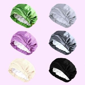 Gorro de Dormir Ajustable de Doble Capa de Satén de Seda para el Cuidado del Cabello Rizado Natural de Mujer, Regalo Promocional - Product Image 2