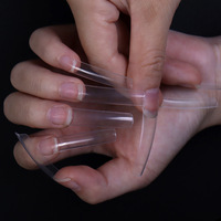 550 pièces/boîte demi-couverture artificielle faux ongles conseils profonde c courbe clair longue droite ongles conseils avec votre logo