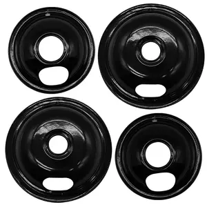 Electric Stove Burner Cooktop 4PK Porcelain Drip Pan Bowl 2PC 6in & 2PC 8in Compatible with Frigidaire Range