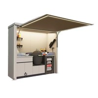 Cuisine extérieure moderne en acier inoxydable écologique pour barbecue à gaz, idéale pour villas et appartements, avec abri et maison de piscine