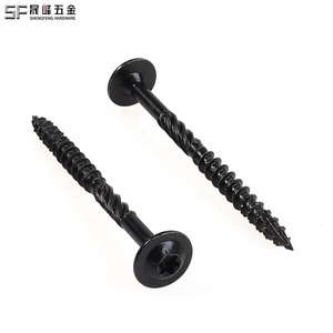 Tornillos estructurales negros grandes de cabeza de araña con brida, de accionamiento Torx, antidesgarro, sin pre-perforación, para madera, para exteriores - Product Image 2