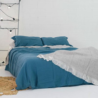 Kit de mariage personnalisable : Parures de lit en lin, ensembles de couettes, draps de lit en lin français de luxe à prix d'usine pour chambre à coucher