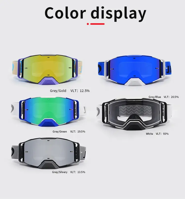 JIEPOLLY TPU Frame personalizzato all'ingrosso Tear Off UV400 Moto Mx Sport Eyewear rimovibile Dirt Bike Moto Occhiali da motocr