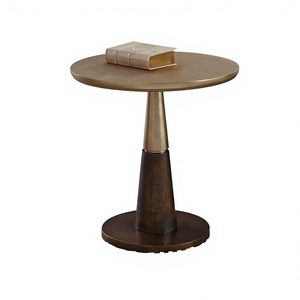 Best Quality Handmade Aluminium Side <b>Table</b> With Wooden Base Used for Living Room Bed Side Coffee <b>Table</b> Balcony Decor Furniture - Product Image 1