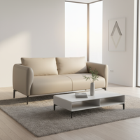 Canapé modulaire inclinable en cuir beige au design minimaliste, très demandé, pour bureau, salon ou appartement